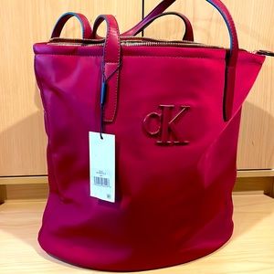 Red Nylon Calvin Klein Purse